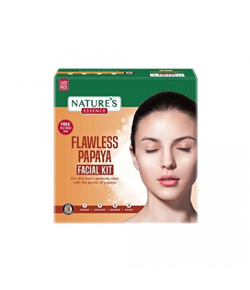 Nature's Essence Flawless Papaya Facial Kit, 60gm + 50ml Weight - 60gm + 50ml